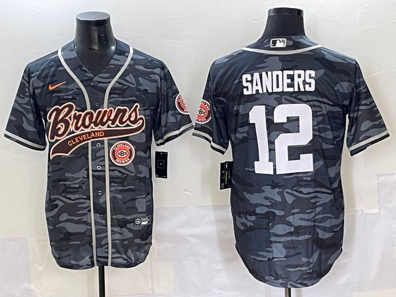 Men 2025 Cleveland Browns #12 Sanders Camo Joint Name Nike Limited NFL Jersey style 6